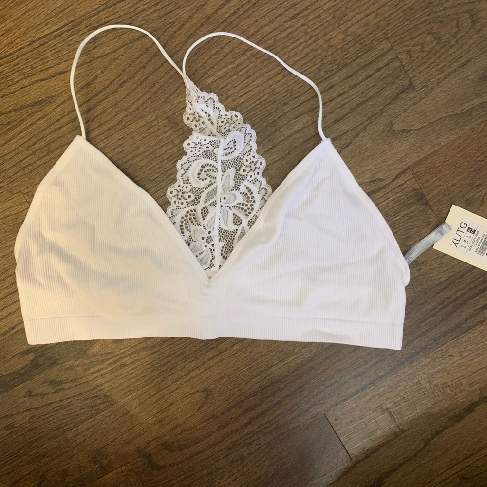 White lace bralette